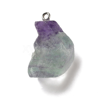 Raw Rough Natural Colorful Fluorite Pendants G-A028-01A-1