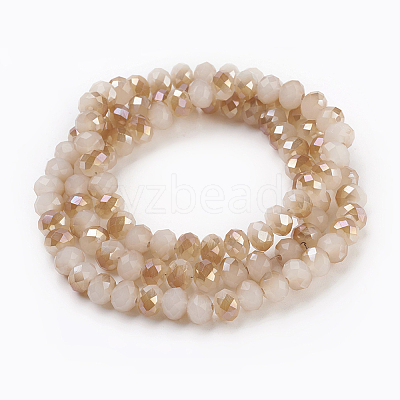Electroplate Glass Beads Strands X-GLAA-K027-HR-C04-1