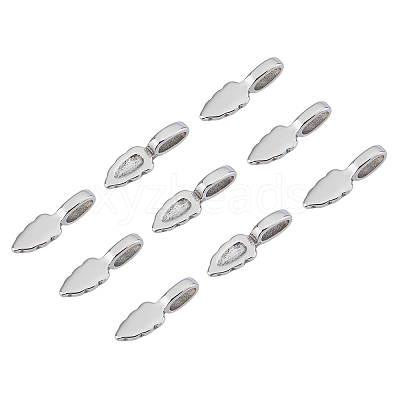 Tarnish Resistant 304 Stainless Steel Glue-on Flat Pad Pendant Bails STAS-H009-1