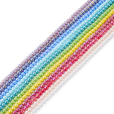 11Strands 11 Colors Electroplate Opaque Glass Beads Strands GLAA-TA0004-34-1