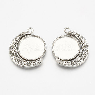 Alloy Pendant Cabochon Settings PALLOY-S108-12P-1