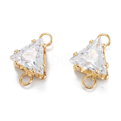 Brass Clear Cubic Zirconia Links ZIRC-G170-08G-1