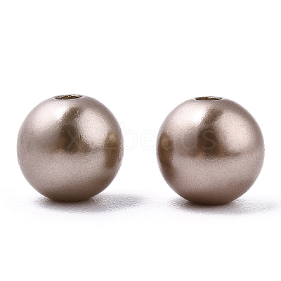 Spray Painted ABS Plastic Imitation Pearl Beads OACR-T015-05B-05-1