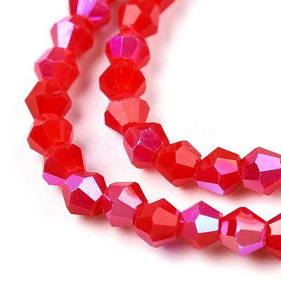 Opaque Solid Color Electroplate Glass Beads Strands EGLA-A039-P2mm-L02-1