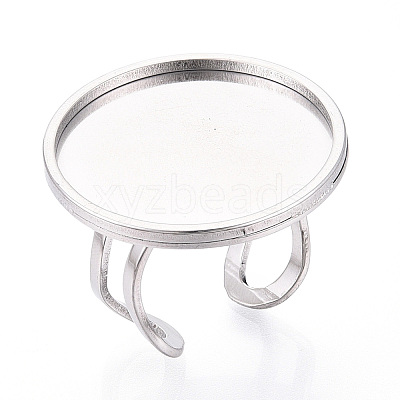 304 Stainless Steel Cuff Ring Findings STAS-S080-040I-P-1