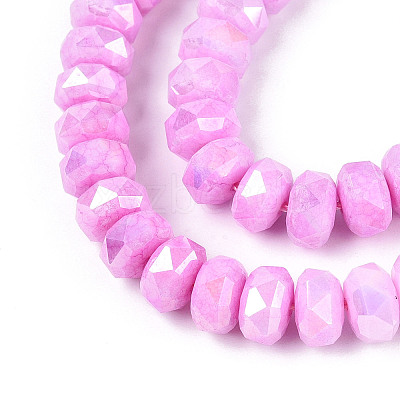 Anti-Tarnish Electroplate Glass Beads Strands GLAA-T025-8mm-11G-1