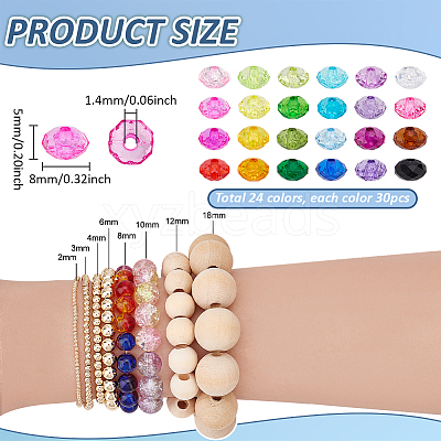 720Pcs 24 Styles Transparent Acrylic Beads OACR-PH0004-64-1