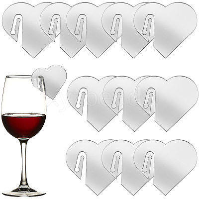 Acrylic Mirror Wine Glass Charms AJEW-SC0002-53B-02-1