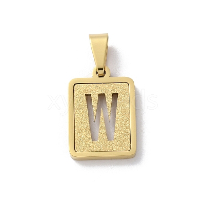 304 Stainless Steel Alphabet Pendants STAS-S152-01G-W-1