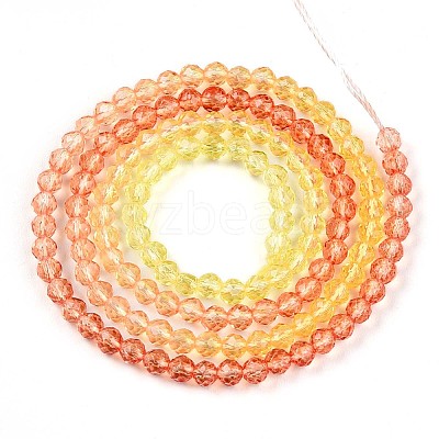 Transparent Gradient Color Glass Beads Strands GLAA-H021-01B-30-1