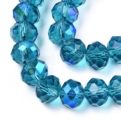 Electroplate Glass Beads Strands X-EGLA-A034-T4mm-L25-1