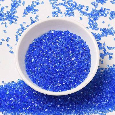 Transparent Electroplate Crushed Glass Craft GLAA-F123-10-1