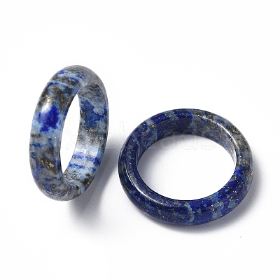 Natural Gemstone Plain Band Ring RJEW-P044-01B-M-1