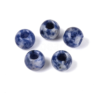 Natural Blue Spot Jasper European Beads G-Q602-09A-09-1