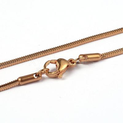304 Stainless Steel Square Snake Chains Necklaces NJEW-K049-05G-1