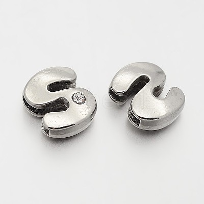 Letter Slider Beads for Watch Band Bracelet Making ALRI-O012-S-NR-1