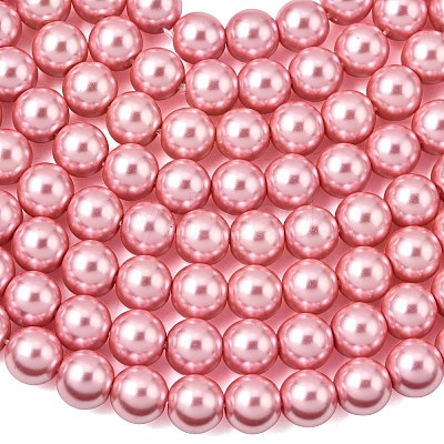 Eco-Friendly Glass Pearl Beads Strands HY-A008-8mm-RB109-1