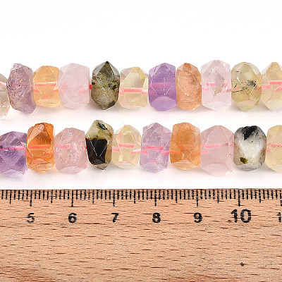 Natural Amethyst & Citrine & Rose Quartz & Prehnite Beads Strands G-N347-09A-12-1
