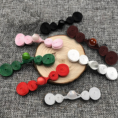 12Pcs Polyester Resin Cheongsam Buckle for Chinese Formal Dress DIY-CY0001-86D-1