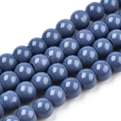Painted Glass Bead Strands DGLA-S071-4mm-B45-1