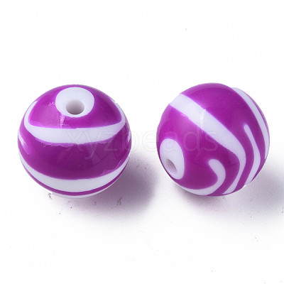 Opaque Striped Acrylic Beads MACR-S373-27C-02-1