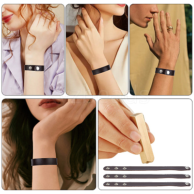 18Pcs PU Leather Snap Bracelets for Women Men BJEW-CY0001-13C-1