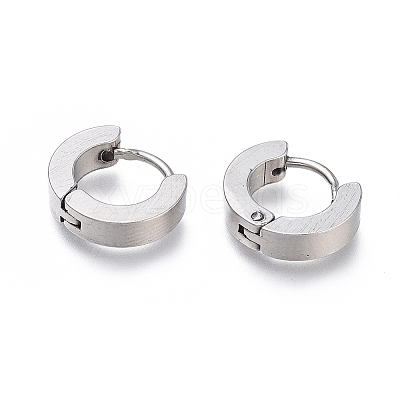 304 Stainless Steel Huggie Hoop Earrings LS-EJEW-O087-09E-P-1