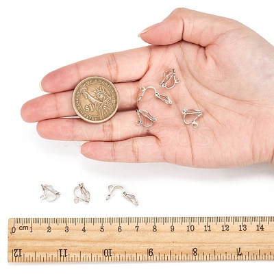 Brass Clip-on Earring Findings EC109-NF-1