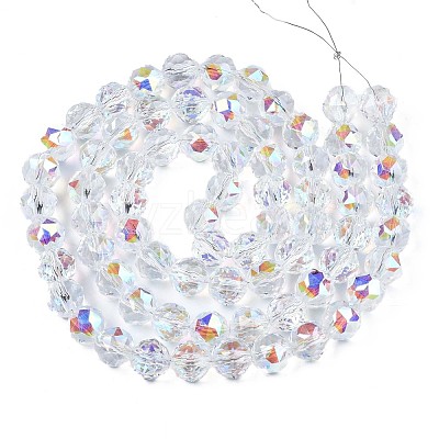 Electroplate Transparent Glass Beads Strands EGLA-N002-18A-B01-1