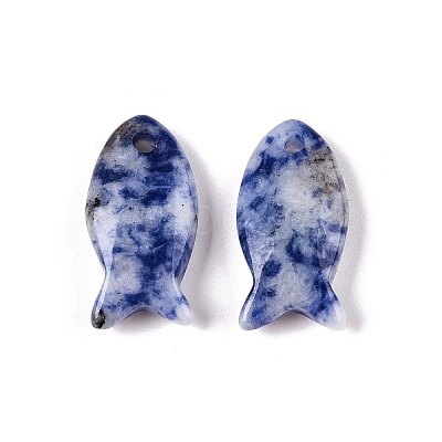 Natural Blue Spot Jasper Pendants G-N342-106F-1