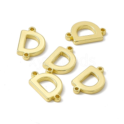 Rack Plating Brass Letter Connector Charms KK-C007-38G-D-1