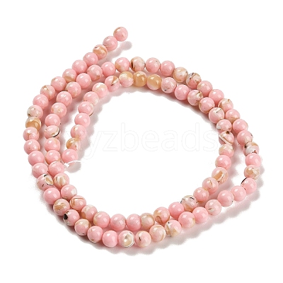Assembled Synthetic Stone and Trochus Shell Beads Strands G-B128-08A-03-1