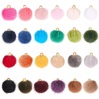96Pcs 24 Colors Plastic Pendants KY-SC0002-40-1