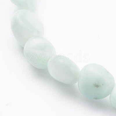 Natural Larimar Stretch Beaded Bracelets BJEW-JB05929-02-1
