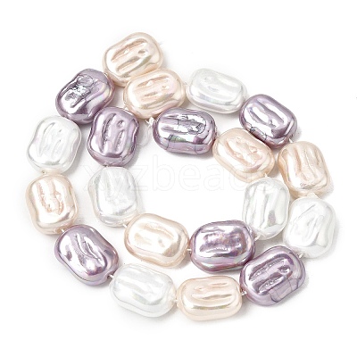 Electroplated Glass Shell Pearl Beads Strands BSHE-B009-F02-01-1