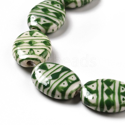Handmade Printed Porcelain Beads PORC-F005-01B-1