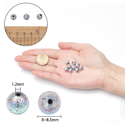 Electroplated Natural Lava Rock Beads G-NB0001-93-1