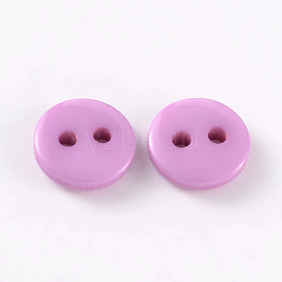 2-Hole Flat Round Resin Sewing Buttons for Costume Design BUTT-E119-20L-03-1