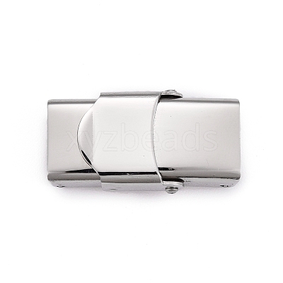 Non-Tarnish Smooth Surface 201 Stainless Steel Watch Band Clasps X-STAS-R063-61-1