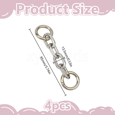 4Pcs Aluminum Cable Chain Bag Extension Chains DIY-DR0002-59D-1