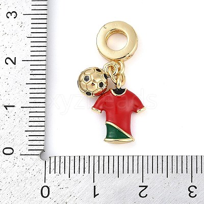 Rack Plating Brass Enamel European Dangle Charms KK-P287-13G-1