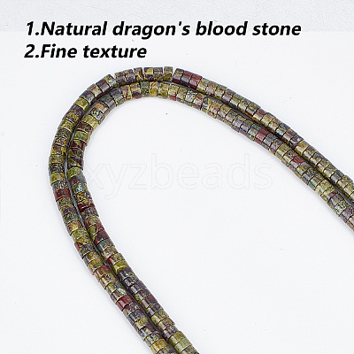2 Strands Natural Dragon Blood Jasper Beads Strands G-GO0001-44-1