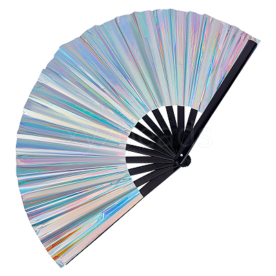 Laser PVC & Bamboo Folding Fan AJEW-WH0534-46-1