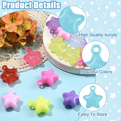 60Pcs 2 Styles Acrylic Pendants MACR-YW0004-75-1