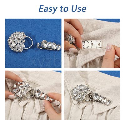 2Pcs Flower Alloy Rhinestone Snap Lock Clasps FIND-FH0018-22A-1