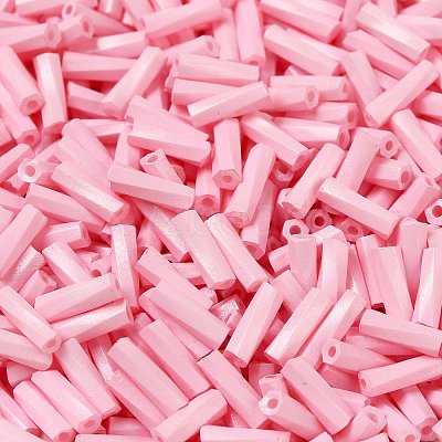 Baking Paint Glass Twist Bugle Beads SEED-C004-02M-1