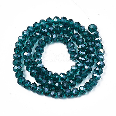 Electroplate Glass Beads Strands X-EGLA-A034-T6mm-B25-1