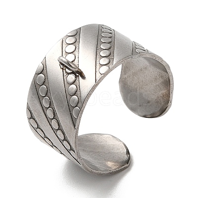 Non-Tarnish 304 Stainless Steel Open Cuff Ring Components STAS-C079-05P-1