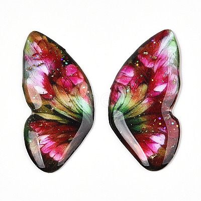 Epoxy Resin Butterfly Wings Cabochons CRES-N035-02G-1