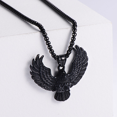 Eagle Wings 304 Stainless Steel Pendant Necklace Punk Hip-hop Fashion Jewelry TK4489-2-1